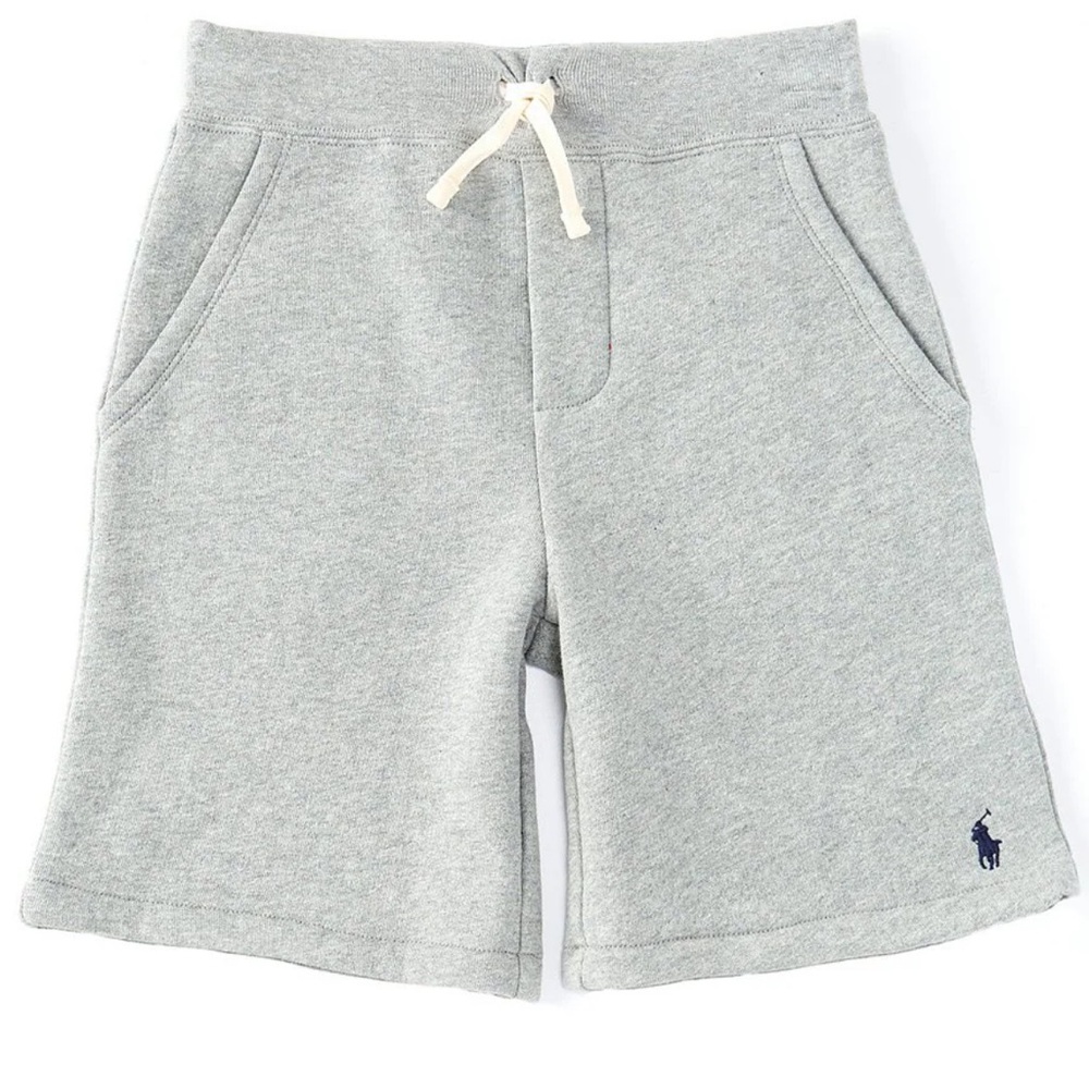 Polo Ralph Lauren Boys Mid-Rise Brushed Fleece Pull-On Shorts Grey